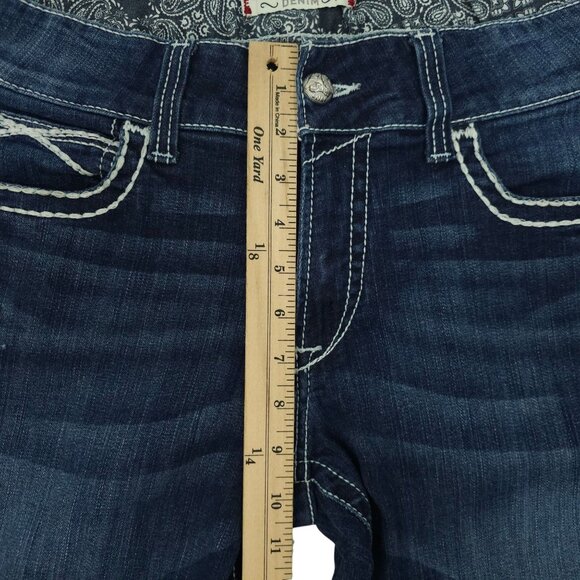 Ariat R.E.A.L. Mid Rise Boot Cut Jeans Womens 32 Thick Stitch Stretch 5 Pocket - Picture 4 of 14